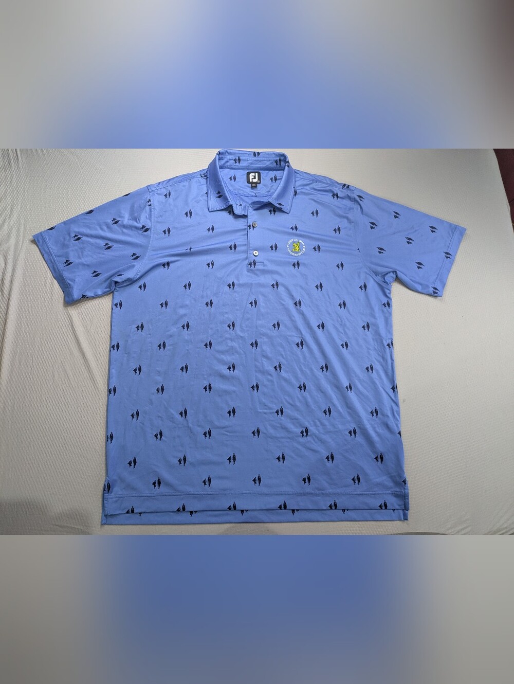 FootJoy Polo Shirt Mens 2XL 122nd US Open The Country Club Blue Performance